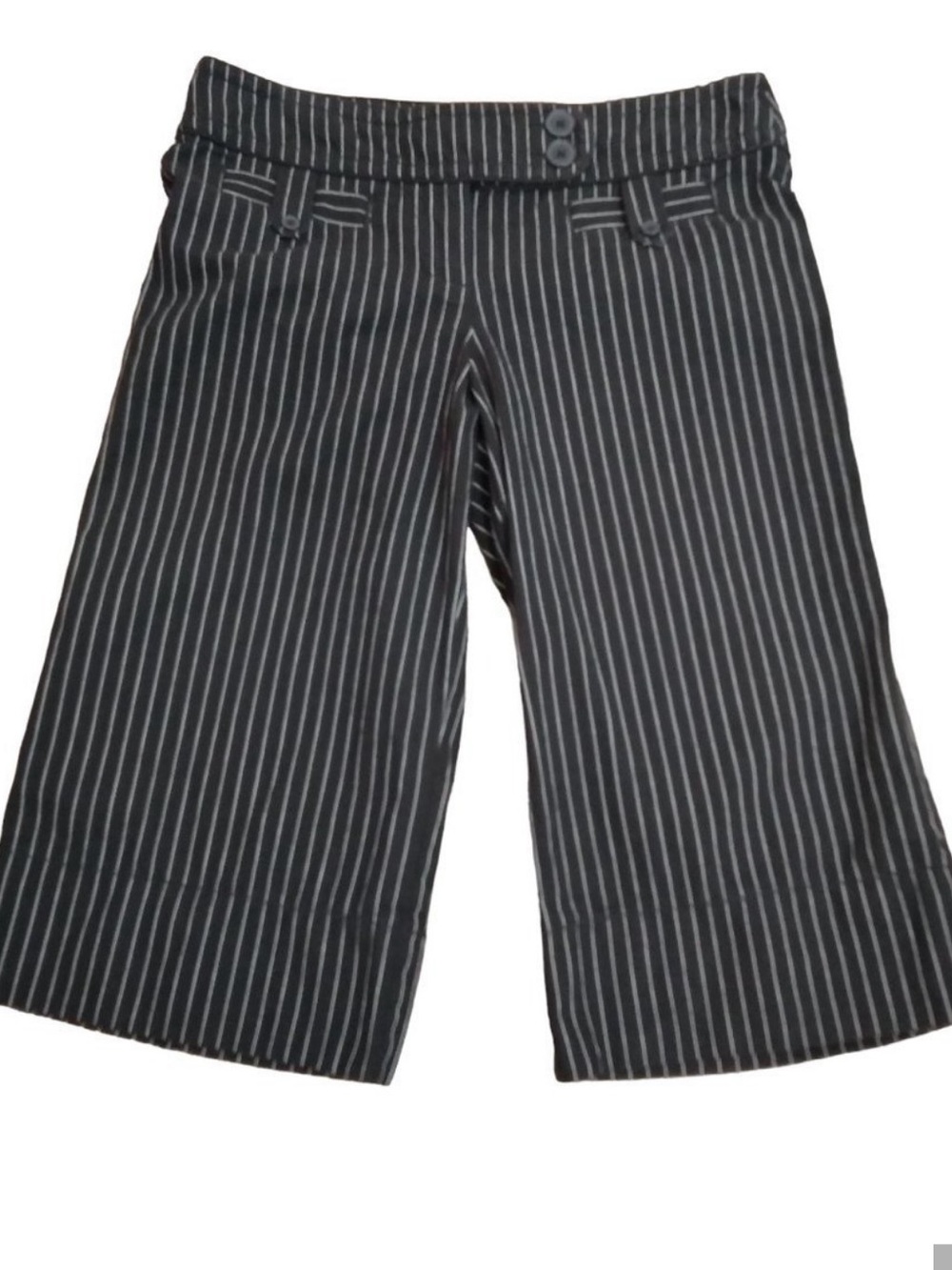 Ann Taylor Loft | Marisa Black Pin Stripe Capri Pants | Size 4